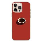 Le Balvo İphone 16 Pro Max Uyumlu Sade Kahve Kupası Baskılı Silikon Kılıf