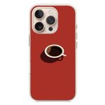 Le Balvo İphone 16 Pro Uyumlu Sade Kahve Kupası Baskılı Silikon Kılıf