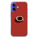 Le Balvo İphone 16 Uyumlu Sade Kahve Kupası Baskılı Silikon Kılıf
