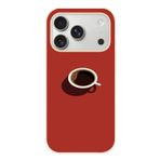 Le Balvo İphone 17 Pro Uyumlu Sade Kahve Kupası Baskılı Silikon Kılıf