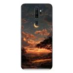 Le Balvo Oppo A5 2020 Uyumlu Ay Gecesi Baskılı Silikon Kılıf