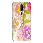 Le Balvo Oppo A5 2020 Uyumlu Beyaz Papatyalar Baskılı Silikon Kılıf
