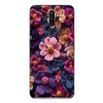 Le Balvo Oppo A5 2020 Uyumlu Çiçek Örgüsü Baskılı Silikon Kılıf