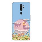 Le Balvo Oppo A5 2020 Uyumlu Çiçekli Ay Baskılı Silikon Kılıf