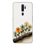Le Balvo Oppo A5 2020 Uyumlu Dalda Açan Çiçekler Baskılı Silikon Kılıf