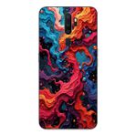 Le Balvo Oppo A5 2020 Uyumlu Dalgaların İz Karışımı Baskılı Silikon Kılıf