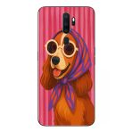 Le Balvo Oppo A5 2020 Uyumlu Gözlüklü Köpek Baskılı Silikon Kılıf