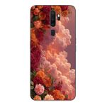 Le Balvo Oppo A5 2020 Uyumlu Güller ve Bulutlar Baskılı Silikon Kılıf