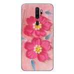 Le Balvo Oppo A5 2020 Uyumlu İnci Çiçekler Baskılı Silikon Kılıf