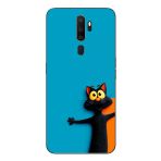 Le Balvo Oppo A5 2020 Uyumlu Kedi Uyarısı Baskılı Silikon Kılıf