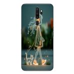 Le Balvo Oppo A5 2020 Uyumlu Kedili Neon Kız Baskılı Silikon Kılıf