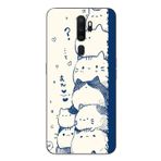 Le Balvo Oppo A5 2020 Uyumlu Mavi Kedi Kardeşliği Baskılı Silikon Kılıf