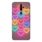 Le Balvo Oppo A5 2020 Uyumlu Neon Kalpler Baskılı Silikon Kılıf