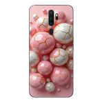 Le Balvo Oppo A5 2020 Uyumlu Pembe Beyaz Kırık Toplar Baskılı Silikon Kılıf