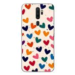 Le Balvo Oppo A5 2020 Uyumlu Renkli Kalpler Baskılı Silikon Kılıf