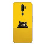 Le Balvo Oppo A5 2020 Uyumlu Sarı Gözlü Kedi Baskılı Silikon Kılıf