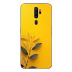 Le Balvo Oppo A5 2020 Uyumlu Sarı Siyah Çiçekler Baskılı Silikon Kılıf