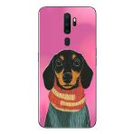 Le Balvo Oppo A5 2020 Uyumlu Sevimli Siyah Köpek Baskılı Silikon Kılıf