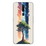 Le Balvo Oppo A5 2020 Uyumlu Yalnız Ağaç Dört Mevsim Baskılı Silikon Kılıf