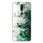Le Balvo Oppo A5 2020 Uyumlu Yeşil Beyaz Dalgalar Baskılı Silikon Kılıf