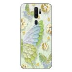 Le Balvo Oppo A5 2020 Uyumlu Yeşil Mavi Kelebek Baskılı Silikon Kılıf