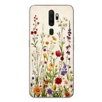 Le Balvo Oppo A5 2020 Uyumlu Zarif Çiçekler Baskılı Silikon Kılıf