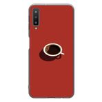 Le Balvo Samsung Galaxy A7 2018 Uyumlu Sade Kahve Kupası Baskılı Silikon Kılıf