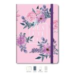 Le Color 17 x 24 cm Kareli Pembe Çiçekli Defter