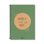 Le Color 2015074/2 Yeşil A4 Eco Kraft Spiralli Kareli Defter