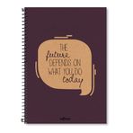 Le Color 2015074/3 Mor A4 Eco Kraft Spiralli Düz Defter