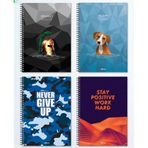 Le Color 4'lü Spiralli A4 200 Sayfa Çizgili Defter Seti