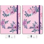 Le Color Çiçekli Defter Kareli Pembe 17x24 cm (2 paketi)