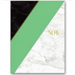 Le Color Çizgili Mint Mermer Mini Defter