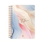 Le Color Çizgili Rise 17x24 cm Marble Spiralli Defter