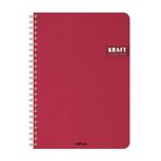 Le Color Kraft Ofis Spiralli Çizgili Kırmızı Defter