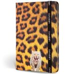 Le Color Kumaş Çizgili Lastikli Leopar Defter