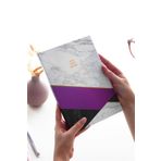 LE COLOR Mermer Defter Çizgili Mor 17x24cm