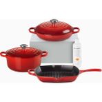 Le Creuset 3 Parça Döküm Tencere Başlangıç Seti - Kırmızı