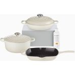 Le Creuset 3 Parça Döküm Tencere Başlangıç Seti - Krem