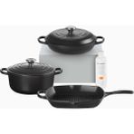 Le Creuset 3 Parça Döküm Tencere Başlangıç Seti - Mat Siyah
