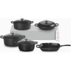 Le Creuset 5 Parça Döküm Tencere Seti - Mat Siyah