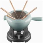 Le Creuset 6 Kişilik Lüks Döküm Fondü Seti - Açık Yeşil