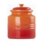 Le Creuset Lüks Tasarım Kapaklı Büyük Seramik Kurabiye Kutusu - Turuncu