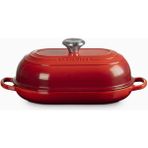 Le Creuset Oval Dökme Demir Ekmek Pişirme Tavası - Kırmızı