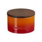 Le Creuset Signature Seramik Lüks Tasarım Saklama Kabı Akasya Kapaklı - Turuncu