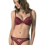 Le Jardin 5040 Cybelle Brodeli Silikonlu Taşlı Sütyen Takım - 80 cm - Bordo