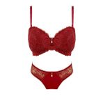 Le Jardin 5155-B Desteksiz-Balenli Silikon Nicolina Sütyen Takımı Bordo 85