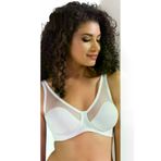Le Jardin BONİPO9200--1 Kadın Beyaz Micro Kumaş Üstü Tül Modelli Desteksiz Balenli Toparlayıcı Sütyen 9200