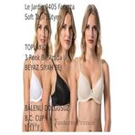 Le Jardin Fanetta Soft Cup Taşlı Büyük Beden Sütyen BeyazSiyahBej 90B