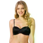 Le Jardin LJR-7035 Kadın Siyah Dantel Balenli Micro Kaplı Silikonlu Straplez Sütyen 7030